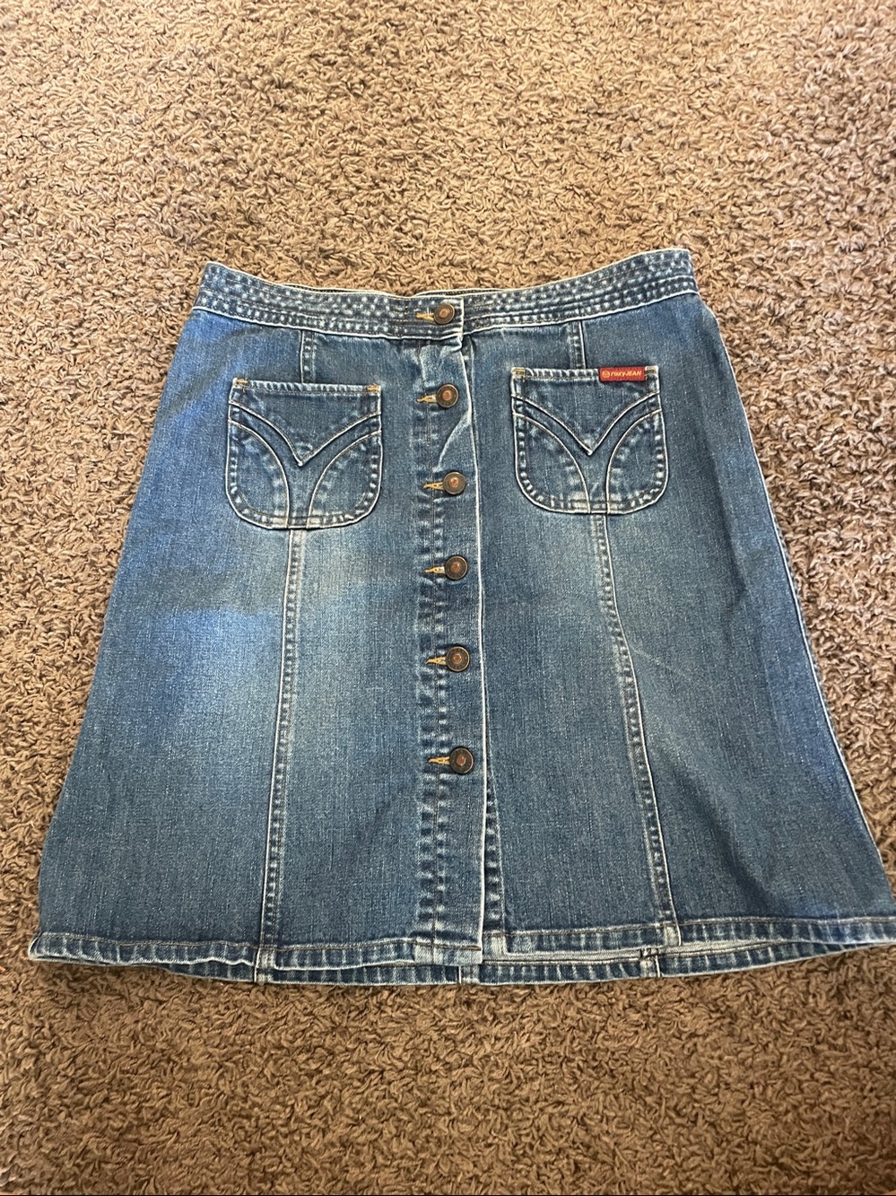 Vintage Roxy Y2K denim skirt  Knee Length/Mini Size 5